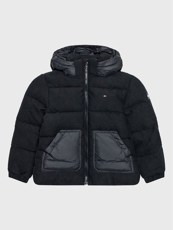 Tommy Hilfiger Tommy Hilfiger Пухено яке Mixed Media KB0KB07815 M Черен Regular Fit