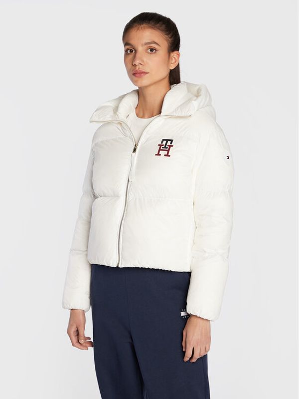 Tommy Hilfiger Tommy Hilfiger Пухено яке Monogram Badge WW0WW37479 Бял Regular Fit