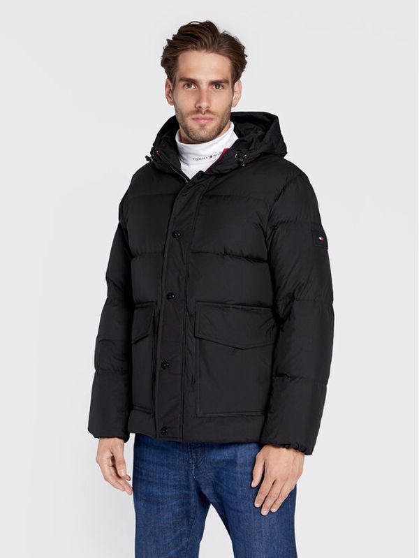 Tommy Hilfiger Tommy Hilfiger Пухено яке MW0MW27683 Черен Regular Fit