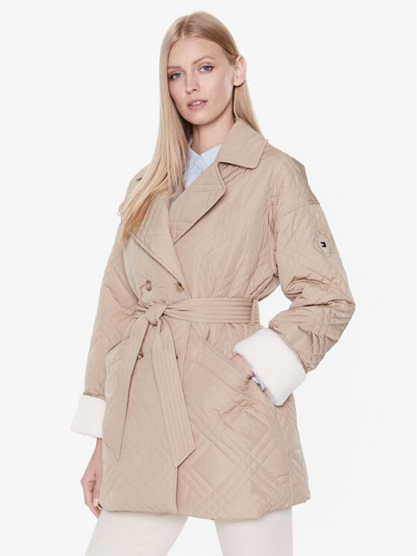 Tommy Hilfiger Tommy Hilfiger Пухено яке Quilted WW0WW37268 Бежов Loose Fit