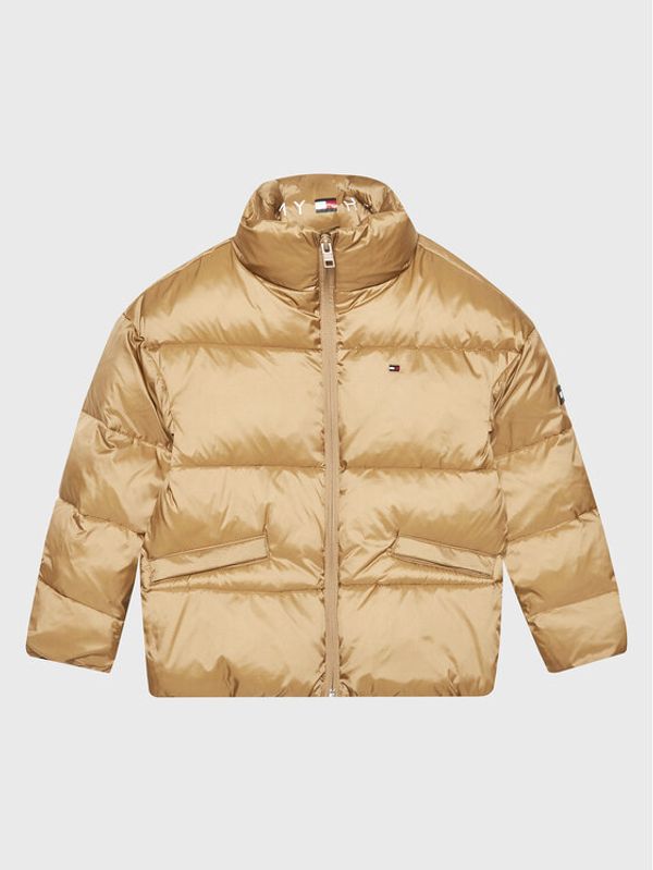 Tommy Hilfiger Tommy Hilfiger Пухено яке Shiny KG0KG06920 M Златист Boxy Fit