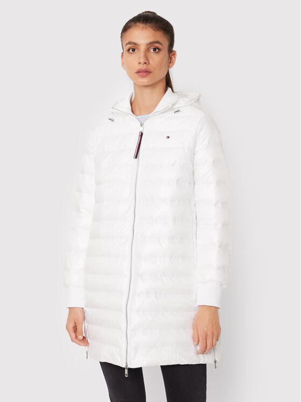 Tommy Hilfiger Tommy Hilfiger Пухено яке Sporty Sorona Side Zip WW0WW35089 Бял Relaxed Fit