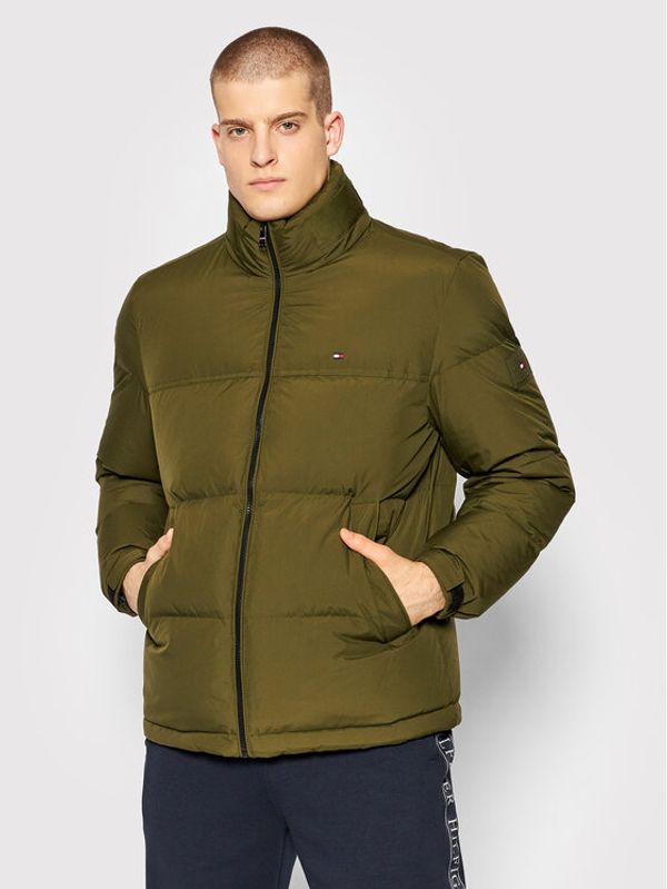 Tommy Hilfiger Tommy Hilfiger Пухено яке Stand MW0MW19659 Зелен Regular Fit