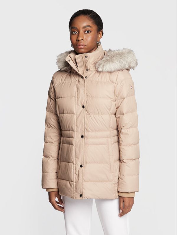 Tommy Hilfiger Tommy Hilfiger Пухено яке Tyra WW0WW37486 Бежов Regular Fit