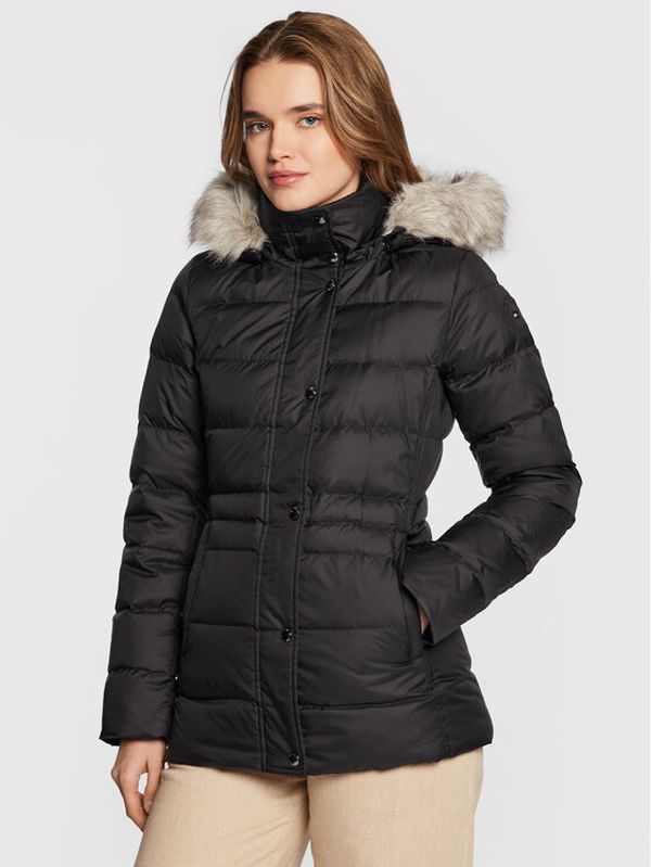 Tommy Hilfiger Tommy Hilfiger Пухено яке Tyra WW0WW37486 Черен Regular Fit