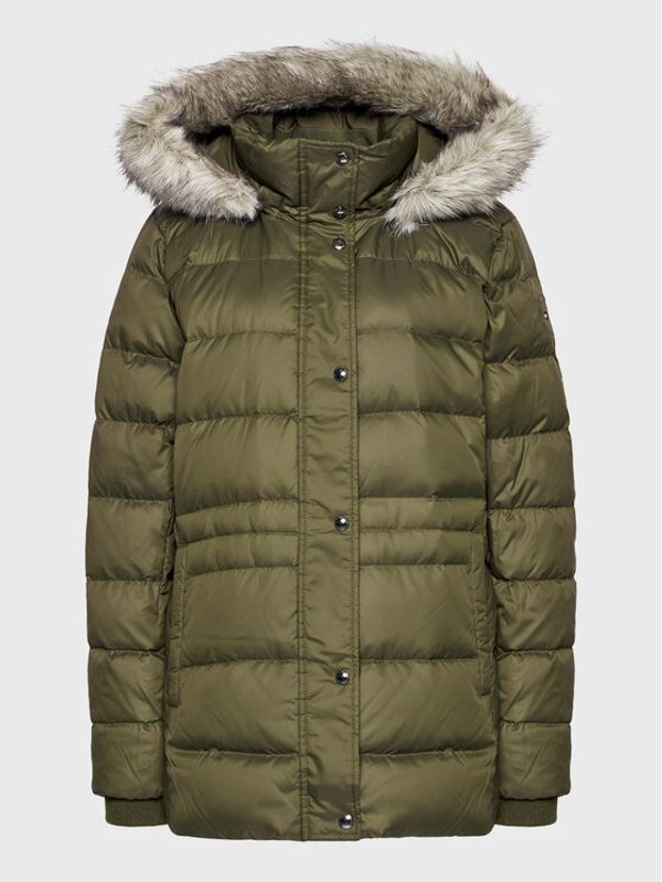 Tommy Hilfiger Tommy Hilfiger Пухено яке Tyra WW0WW37486 Зелен Regular Fit