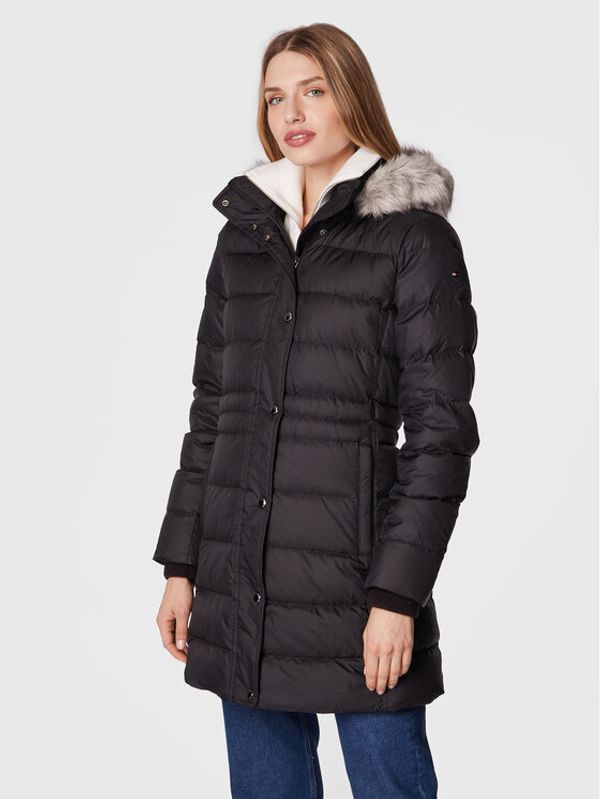 Tommy Hilfiger Tommy Hilfiger Пухено яке Tyra WW0WW37487 Черен Regular Fit