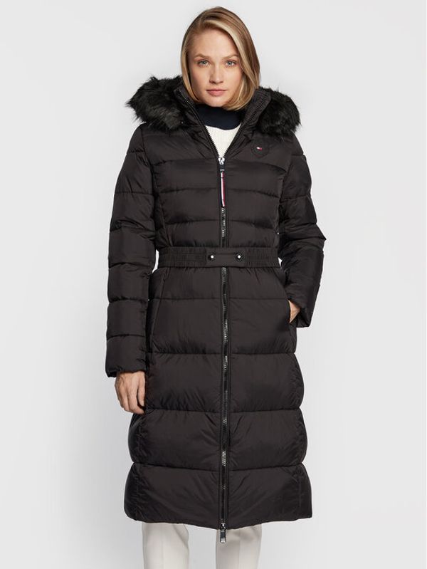 Tommy Hilfiger Tommy Hilfiger Пухено яке WW0WW37489 Черен Regular Fit