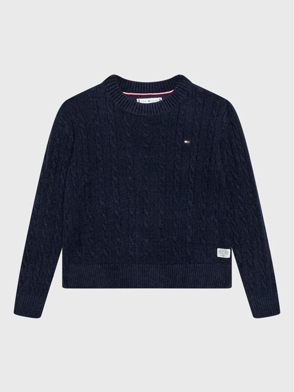 Tommy Hilfiger Tommy Hilfiger Пуловер Chenille Cable KG0KG06908 Тъмносин Regular Fit