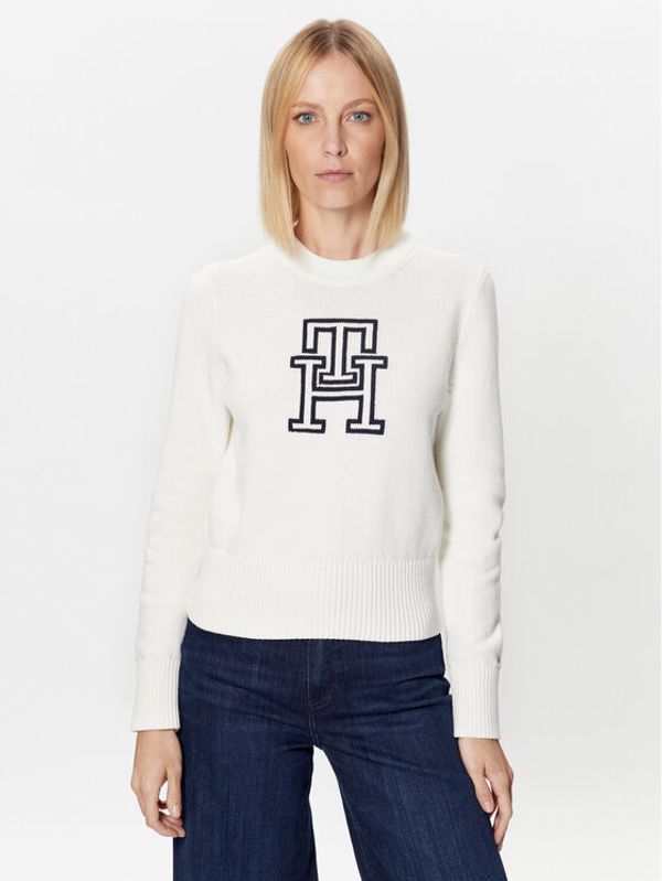 Tommy Hilfiger Tommy Hilfiger Пуловер Intarsia WW0WW37934 Бял Regular Fit