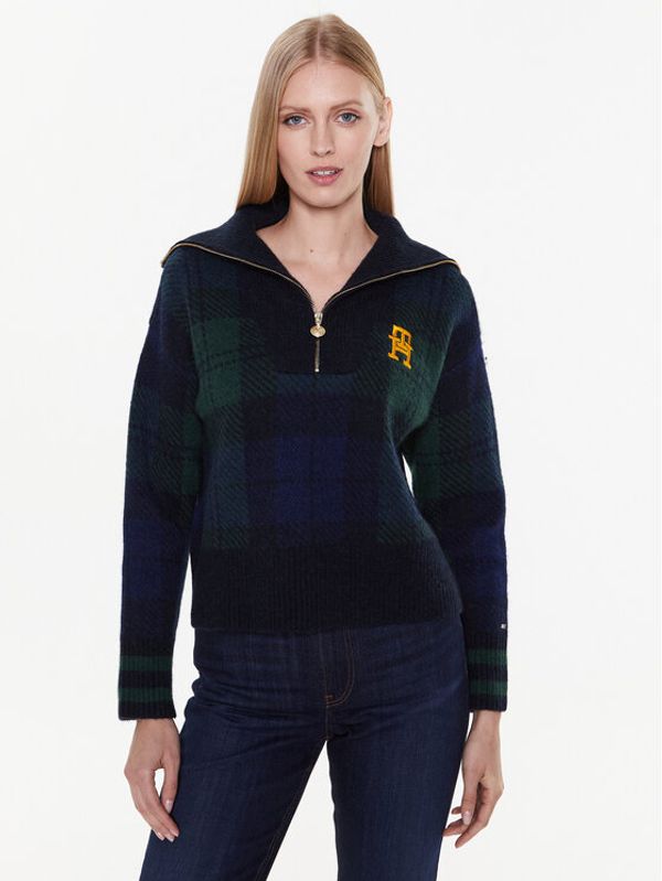 Tommy Hilfiger Tommy Hilfiger Пуловер Tartan WW0WW38265 Тъмносин Regular Fit