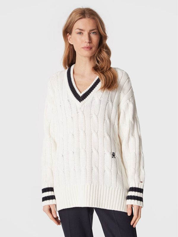 Tommy Hilfiger Tommy Hilfiger Пуловер Varsity WW0WW38268 Бял Relaxed Fit