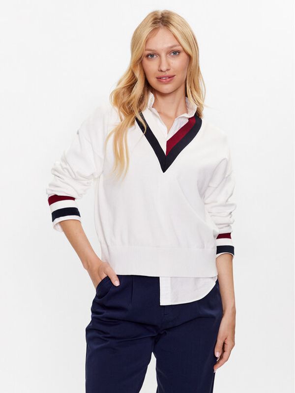 Tommy Hilfiger Tommy Hilfiger Пуловер WW0WW39006 Бял Relaxed Fit