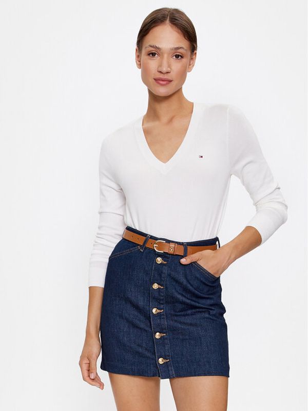 Tommy Hilfiger Tommy Hilfiger Пуловер WW0WW40098 Бял Regular Fit