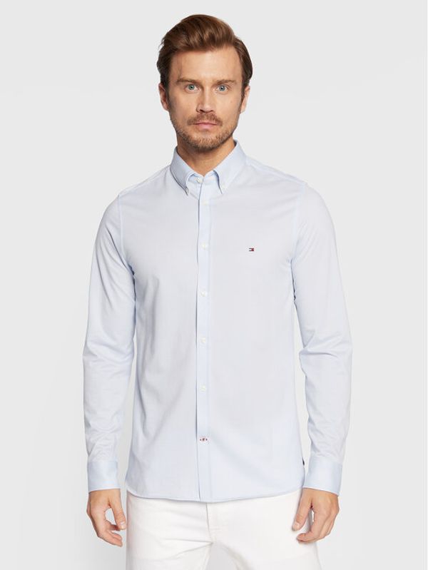 Tommy Hilfiger Tommy Hilfiger Риза 1985 Knit Solid MW0MW28341 Син Slim Fit