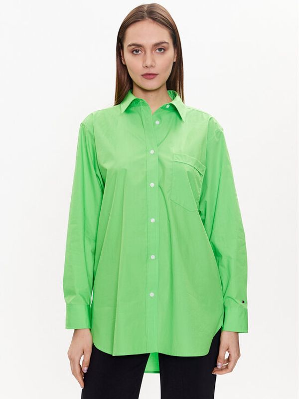 Tommy Hilfiger Tommy Hilfiger Риза 1985 WW0WW39198 Зелен Oversize