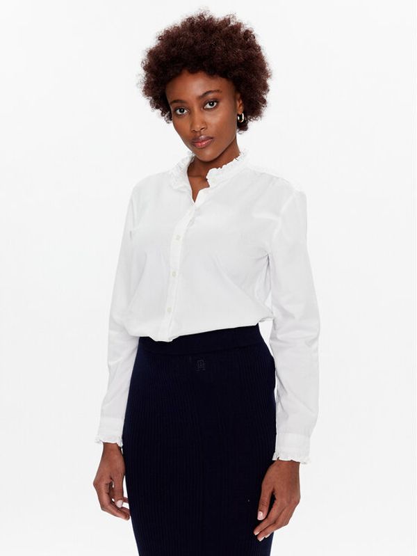 Tommy Hilfiger Tommy Hilfiger Риза Co 2-Tone WW0WW37135 Бял Regular Fit