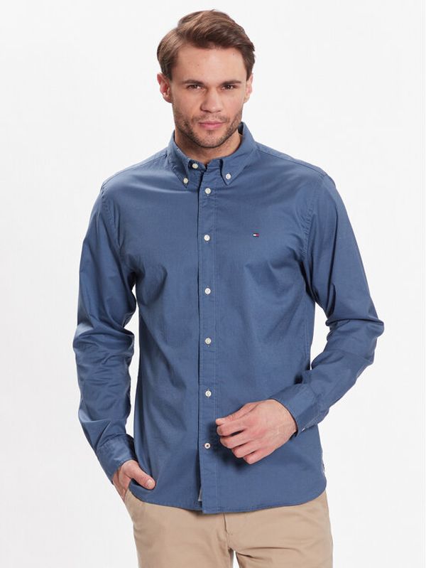 Tommy Hilfiger Tommy Hilfiger Риза Flex Poplin MW0MW30934 Син Regular Fit