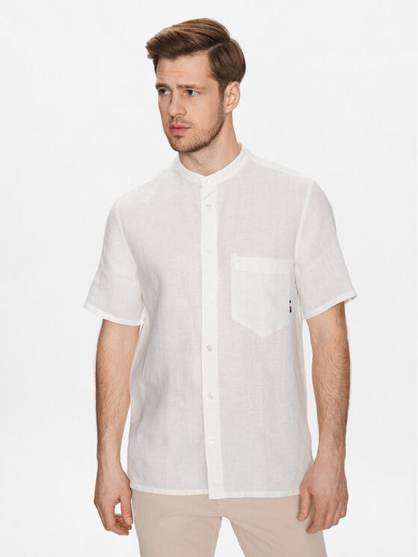 Tommy Hilfiger Tommy Hilfiger Риза Linen Mandarin MW0MW30898 Екрю Regular Fit