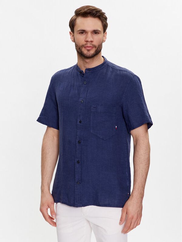 Tommy Hilfiger Tommy Hilfiger Риза Mandarin MW0MW30898 Тъмносин Regular Fit