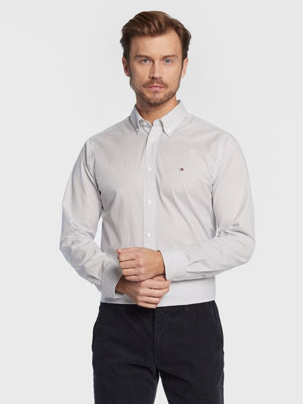 Tommy Hilfiger Tommy Hilfiger Риза Mini Geo MW0MW25036 Бял Regular Fit
