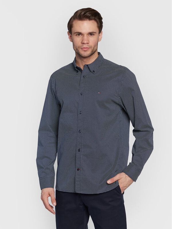 Tommy Hilfiger Tommy Hilfiger Риза Mini Geo MW0MW25036 Тъмносин Regular Fit