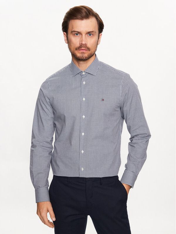 Tommy Hilfiger Tommy Hilfiger Риза Mini Gingham MW0MW31845 Тъмносин Slim Fit