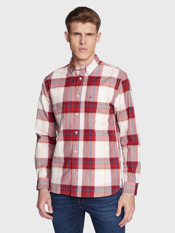 Tommy Hilfiger Tommy Hilfiger Риза Natural MW0MW29157 Червен Regular Fit