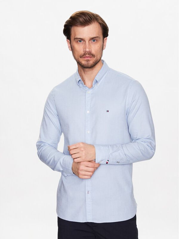 Tommy Hilfiger Tommy Hilfiger Риза Natural MW0MW30687 Син Slim Fit
