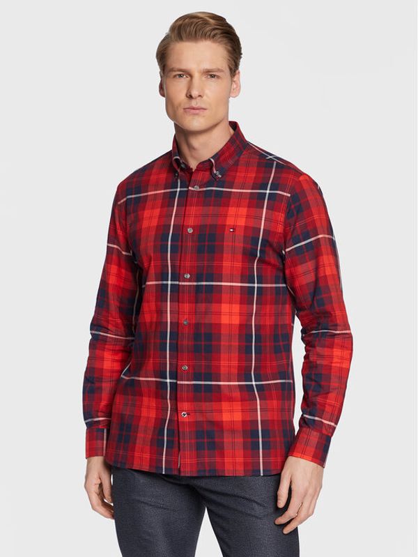 Tommy Hilfiger Tommy Hilfiger Риза Oxford Blackwatch MW0MW29185 Червен Regular Fit