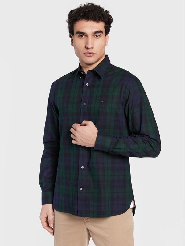 Tommy Hilfiger Tommy Hilfiger Риза Oxford Blackwatch MW0MW29185 Тъмносин Regular Fit