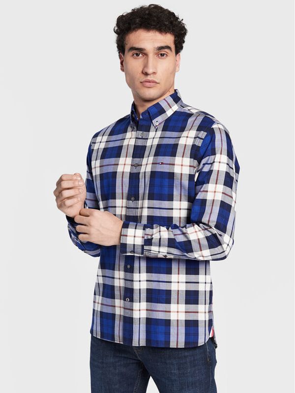 Tommy Hilfiger Tommy Hilfiger Риза Oxford Blackwatch MW0MW29185 Тъмносин Regular Fit