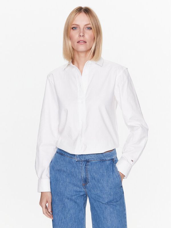 Tommy Hilfiger Tommy Hilfiger Риза Oxford WW0WW37989 Бял Relaxed Fit