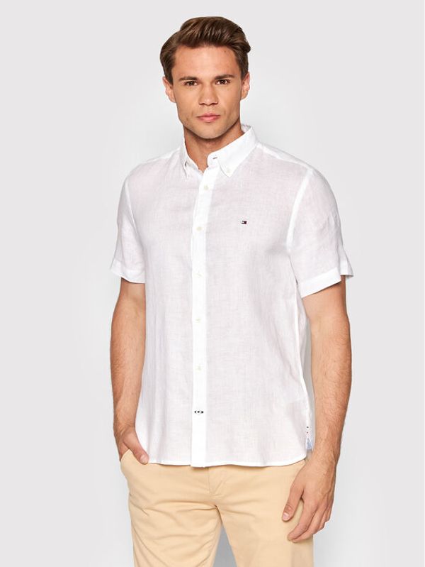 Tommy Hilfiger Tommy Hilfiger Риза Pigment Dyed MW0MW23395 Бял Slim Fit