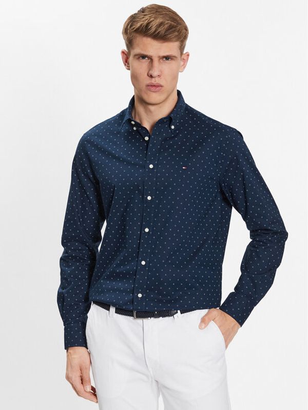Tommy Hilfiger Tommy Hilfiger Риза Print MW0MW31848 Тъмносин Regular Fit