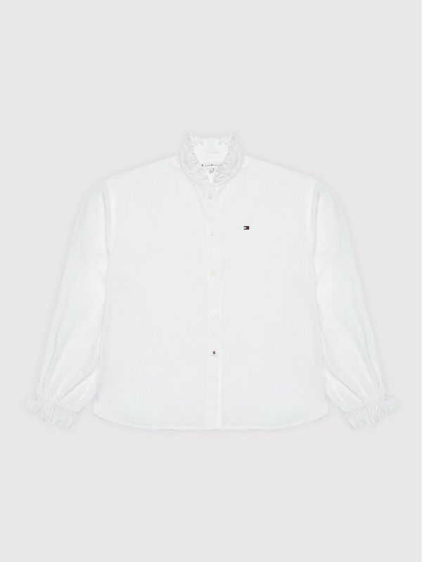 Tommy Hilfiger Tommy Hilfiger Риза Ruffle KG0KG06933 Бял Regular Fit