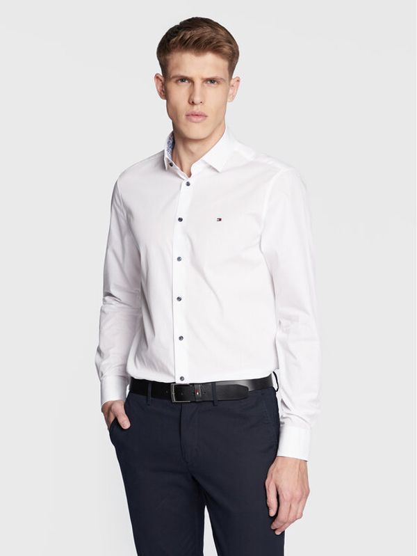 Tommy Hilfiger Tommy Hilfiger Риза Solid MW0MW29136 Бял Slim Fit