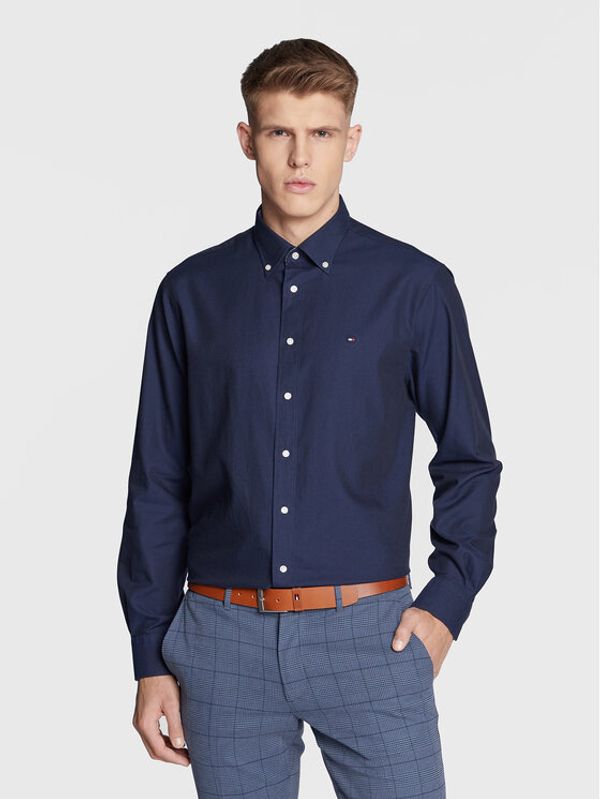 Tommy Hilfiger Tommy Hilfiger Риза Solid Oxford MW0MW29143 Тъмносин Regular Fit