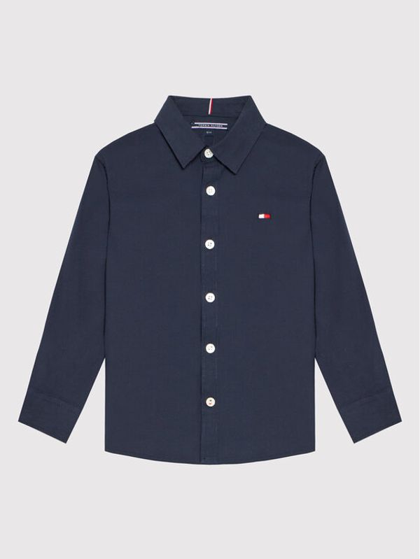 Tommy Hilfiger Tommy Hilfiger Риза Solid Poplin KB0KB06965 M Тъмносин Slim Fit