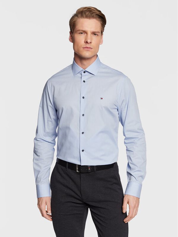 Tommy Hilfiger Tommy Hilfiger Риза Solid Poplin MW0MW29136 Син Slim Fit