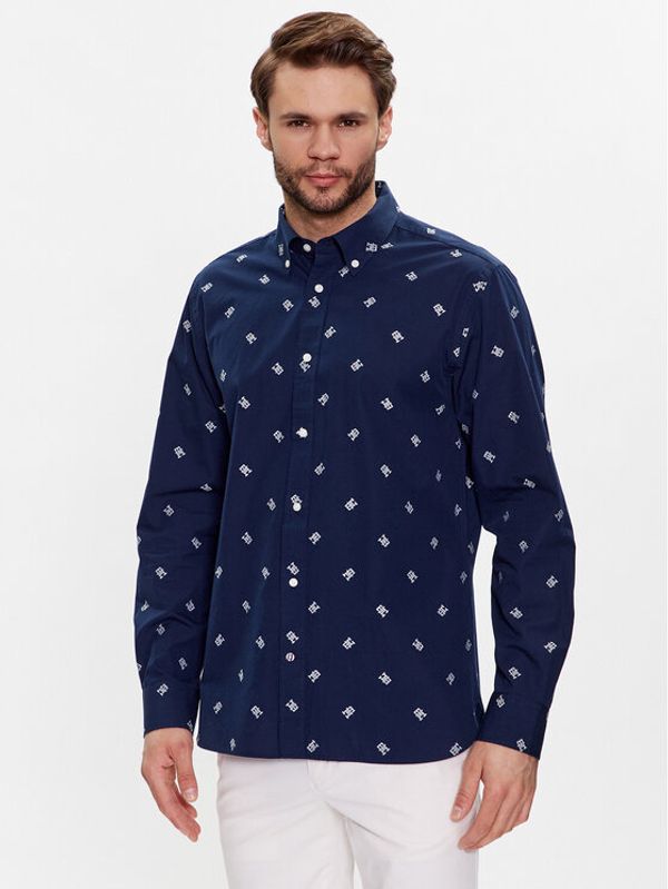 Tommy Hilfiger Tommy Hilfiger Риза Spaced Out Monogram MW0MW30696 Тъмносин Regular Fit