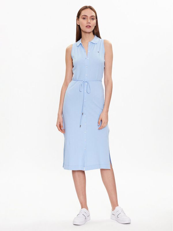 Tommy Hilfiger Tommy Hilfiger Рокля тип риза WW0WW37838 Син Slim Fit