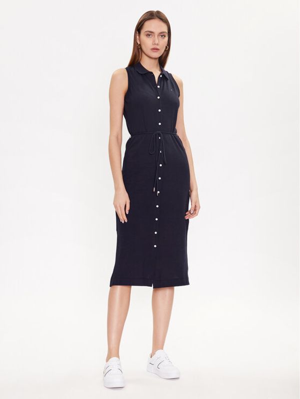 Tommy Hilfiger Tommy Hilfiger Рокля тип риза WW0WW37838 Тъмносин Slim Fit