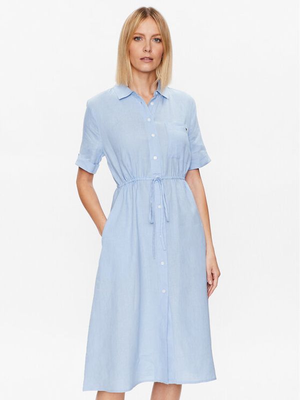 Tommy Hilfiger Tommy Hilfiger Рокля тип риза WW0WW38422 Син Regular Fit