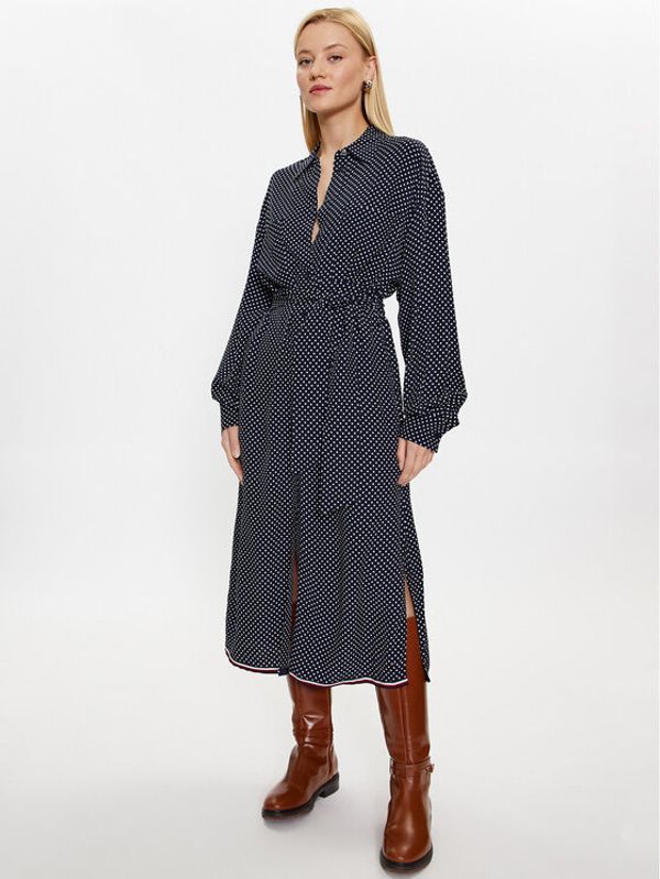 Tommy Hilfiger Tommy Hilfiger Рокля тип риза WW0WW39474 Тъмносин Regular Fit
