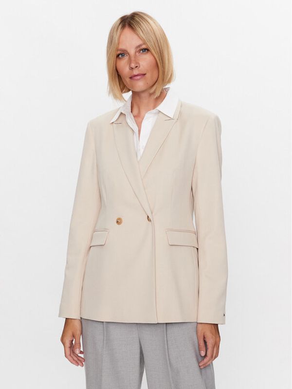 Tommy Hilfiger Tommy Hilfiger Сако Poly WW0WW39097 Бежов Slim Fit