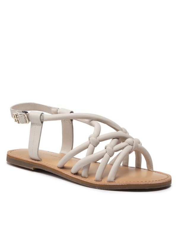 Tommy Hilfiger Tommy Hilfiger Сандали Flap Strappy Sandal FW0FW06668 Бял