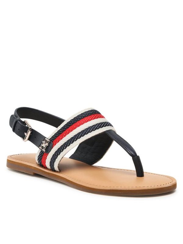 Tommy Hilfiger Tommy Hilfiger Сандали Flat Sandal Corporate FW0FW06988 Тъмносин