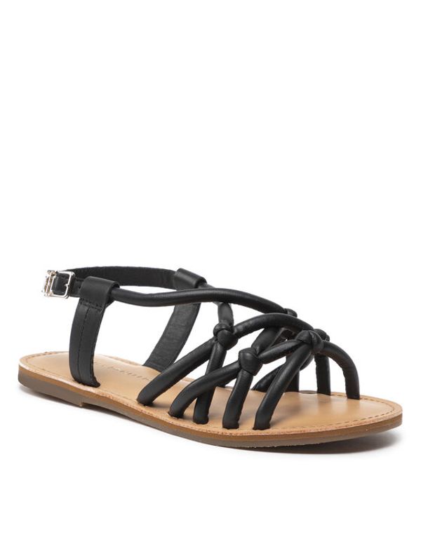 Tommy Hilfiger Tommy Hilfiger Сандали Flat Strappy Sandal FW0FW06668 Черен