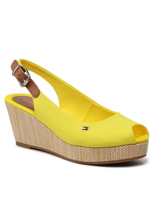 Tommy Hilfiger Tommy Hilfiger Сандали Iconic Elba Sling Back Wedge FW0FW04788 Жълт